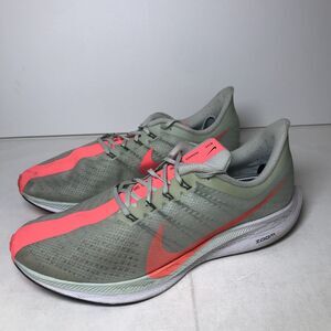NIKE Zoom Pegasus 35 Turbo AJ4114-060 Grey/Hot Punch Mens Size 15 Shoe Sneaker